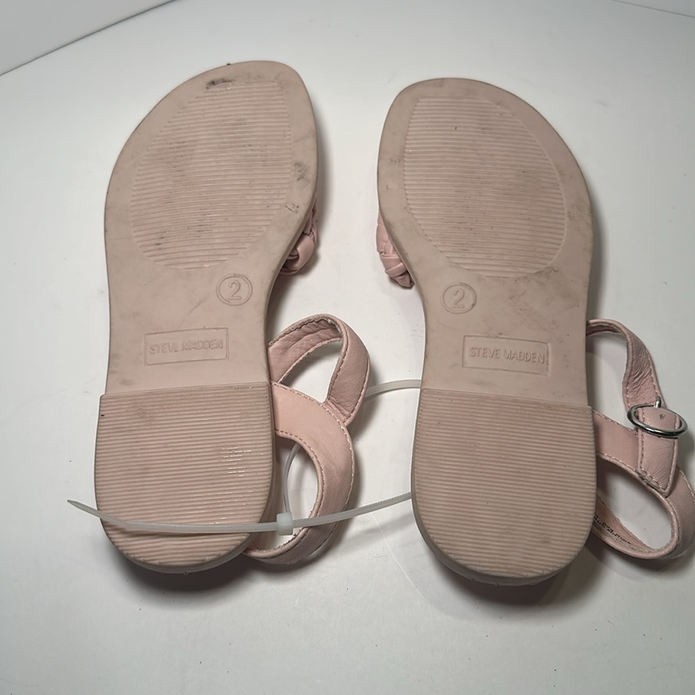 Steve Madden JKarina Braided Strappy Pink Sandal Size 2 - Picture 7 of 8